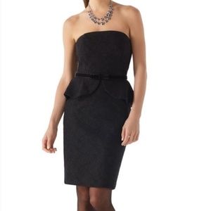 White House Black Market | Black Peplum Lace Cocktail Dress